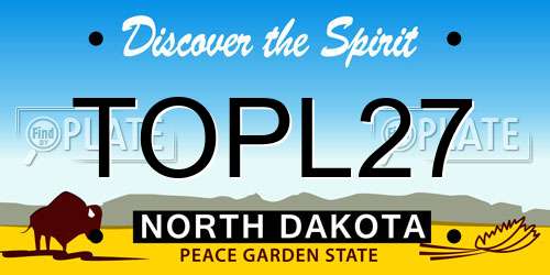 TOPL27 North Dakota License Plate