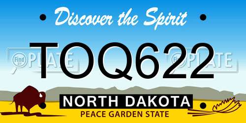 TOQ622 North Dakota License Plate