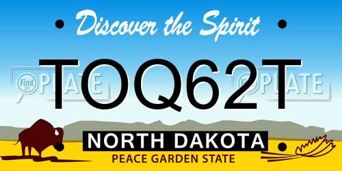 TOQ62T North Dakota License Plate