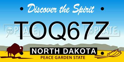 TOQ67Z North Dakota License Plate