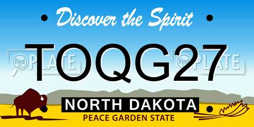 TOQG27 North Dakota License Plate