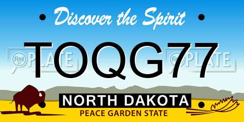 TOQG77 North Dakota License Plate