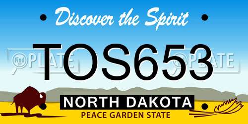 TOS653 North Dakota License Plate