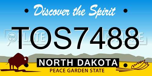 TOS7488 North Dakota License Plate