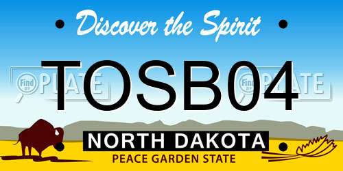 TOSB04 North Dakota License Plate