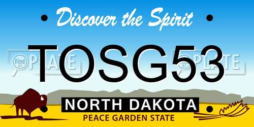 TOSG53 North Dakota License Plate