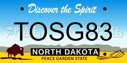 TOSG83 North Dakota License Plate