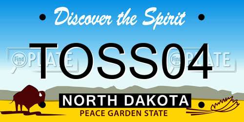TOSS04 North Dakota License Plate