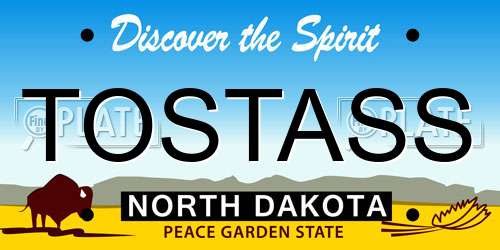 TOSTASS North Dakota License Plate