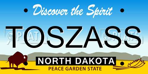 TOSZASS North Dakota License Plate