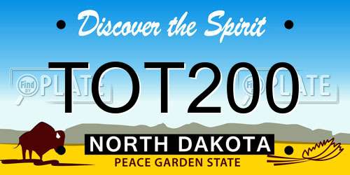 TOT200 North Dakota License Plate