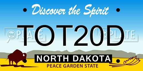 TOT20D North Dakota License Plate
