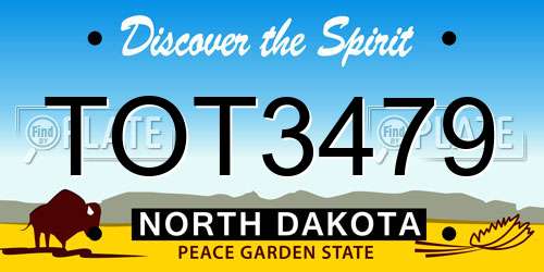 TOT3479 North Dakota License Plate
