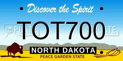 TOT700 North Dakota License Plate