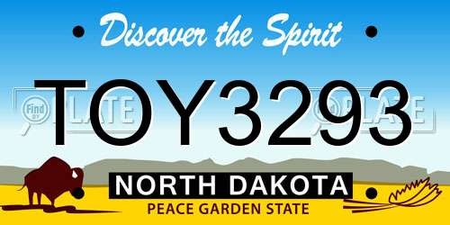TOY3293 North Dakota License Plate