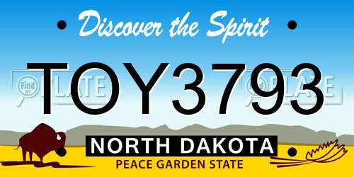 TOY3793 North Dakota License Plate