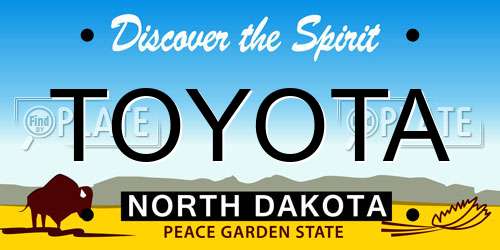 TOYOTA North Dakota License Plate