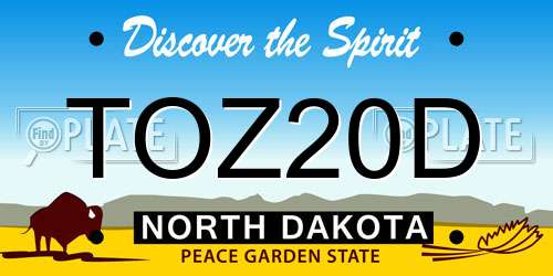 TOZ20D North Dakota License Plate