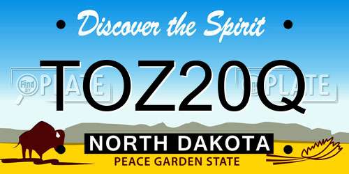 TOZ20Q North Dakota License Plate