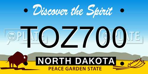 TOZ700 North Dakota License Plate