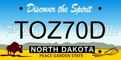 TOZ70D North Dakota License Plate