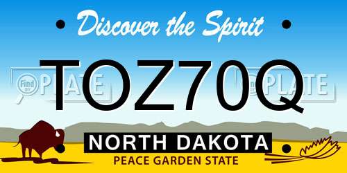 TOZ70Q North Dakota License Plate