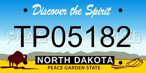 TP05182 North Dakota License Plate