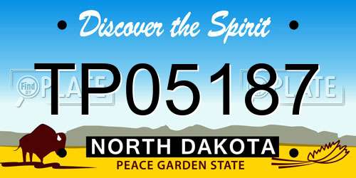 TP05187 North Dakota License Plate