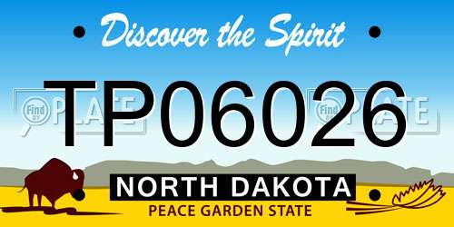TP06026 North Dakota License Plate