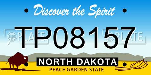 TP08157 North Dakota License Plate