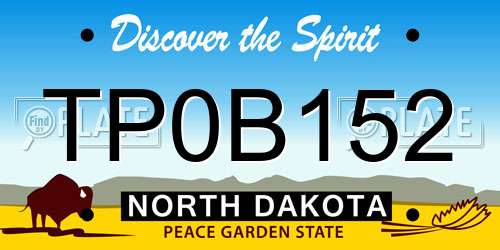 TP0B152 North Dakota License Plate