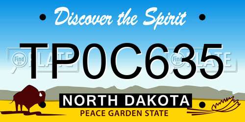 TP0C635 North Dakota License Plate