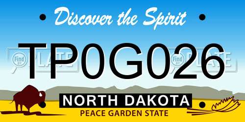 TP0G026 North Dakota License Plate