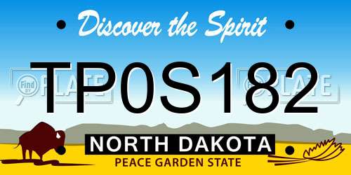TP0S182 North Dakota License Plate