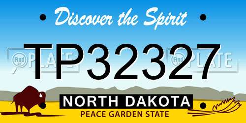 TP32327 North Dakota License Plate