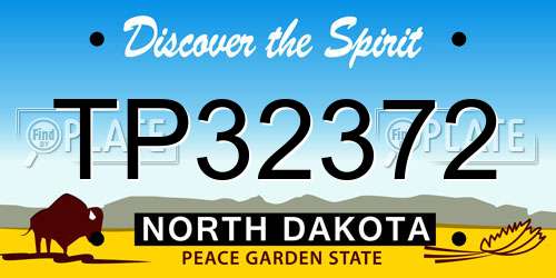TP32372 North Dakota License Plate