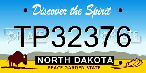 TP32376 North Dakota License Plate