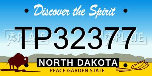 TP32377 North Dakota License Plate