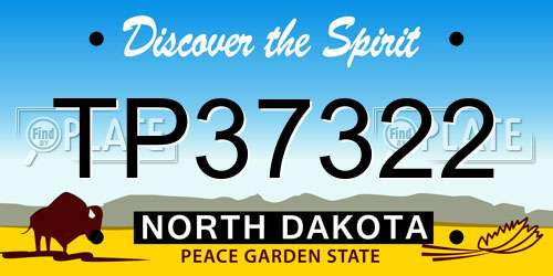 TP37322 North Dakota License Plate