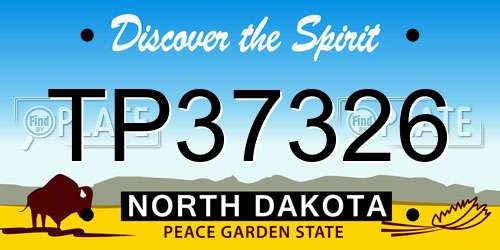 TP37326 North Dakota License Plate