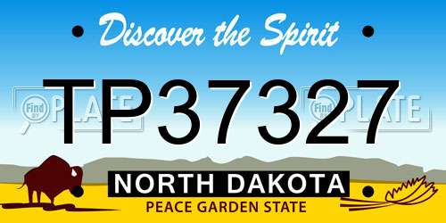 TP37327 North Dakota License Plate