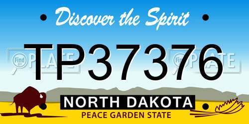 TP37376 North Dakota License Plate