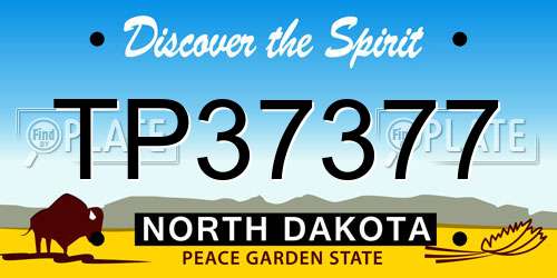 TP37377 North Dakota License Plate