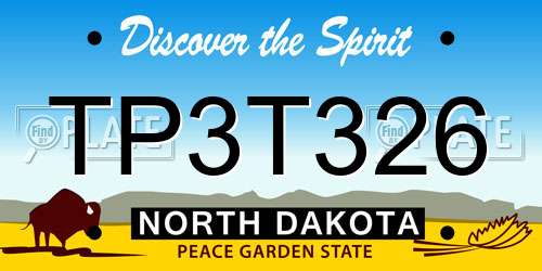 TP3T326 North Dakota License Plate