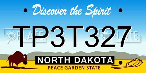 TP3T327 North Dakota License Plate