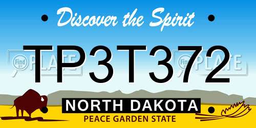 TP3T372 North Dakota License Plate