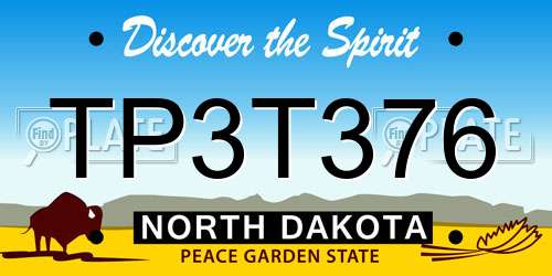 TP3T376 North Dakota License Plate