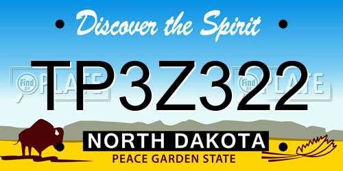 TP3Z322 North Dakota License Plate