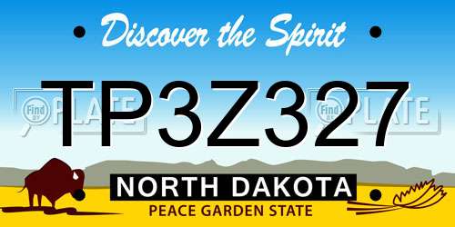 TP3Z327 North Dakota License Plate