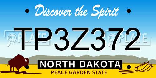 TP3Z372 North Dakota License Plate